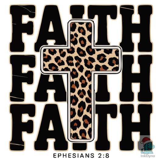 Faith Leopard - Ephesians 2:8 Art - DTF Transfer
