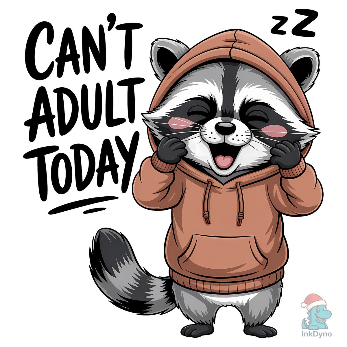 Funny Raccoon Can't Adult Today