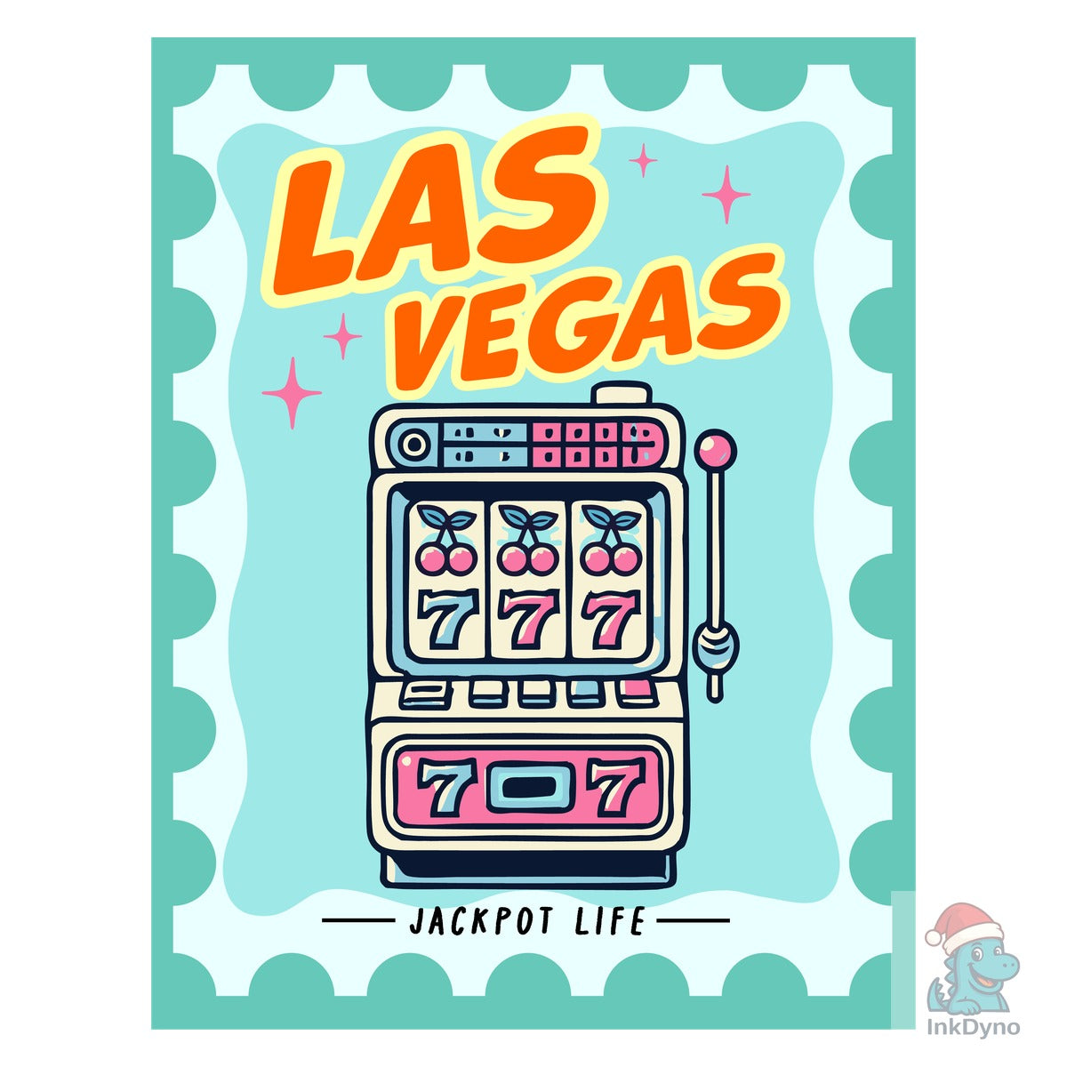 Las Vegas Retro Travel Stamp