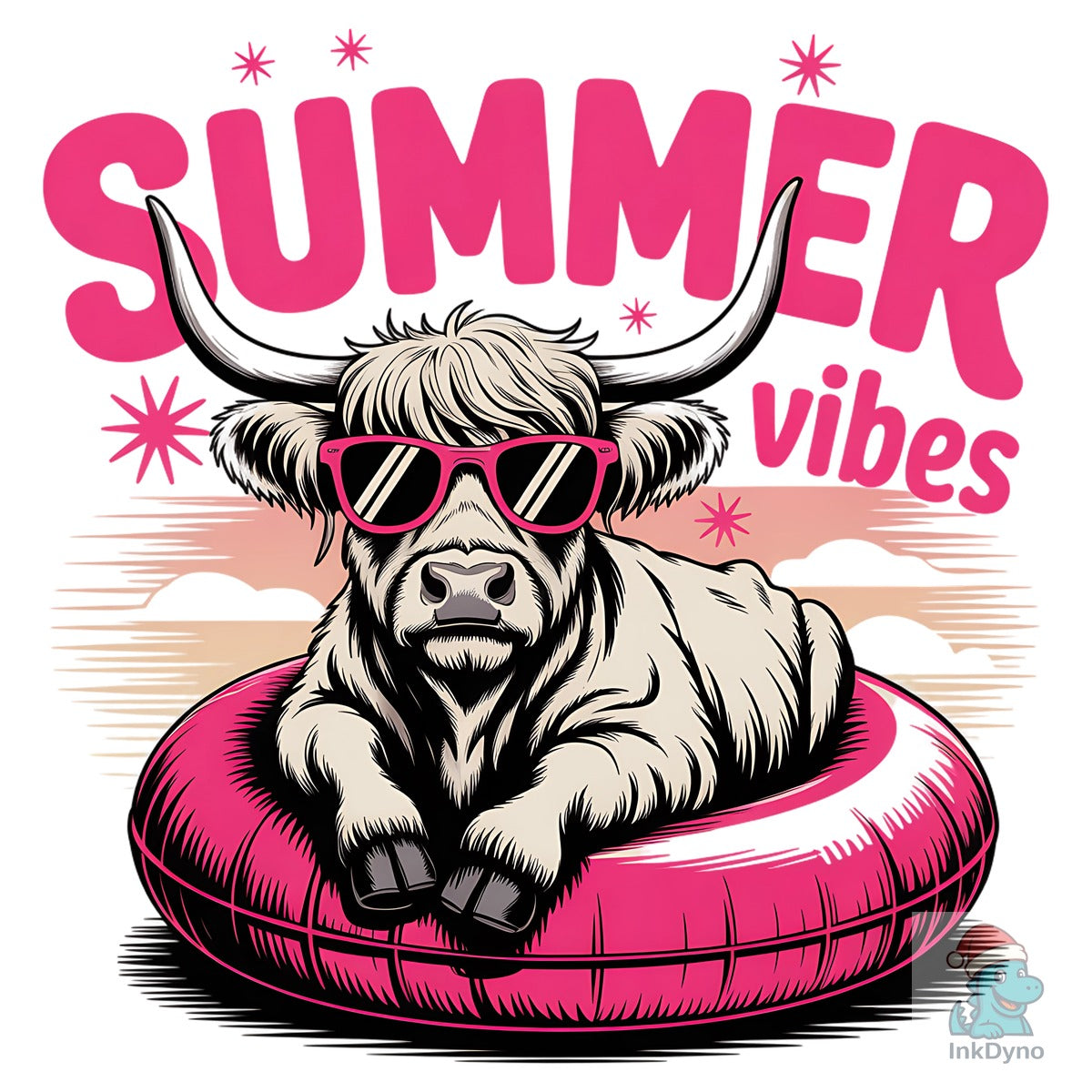 Summer Vibes Highland Cow Beach
