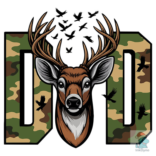 Camo Dad - Deer Antler Design - DTF Transfer