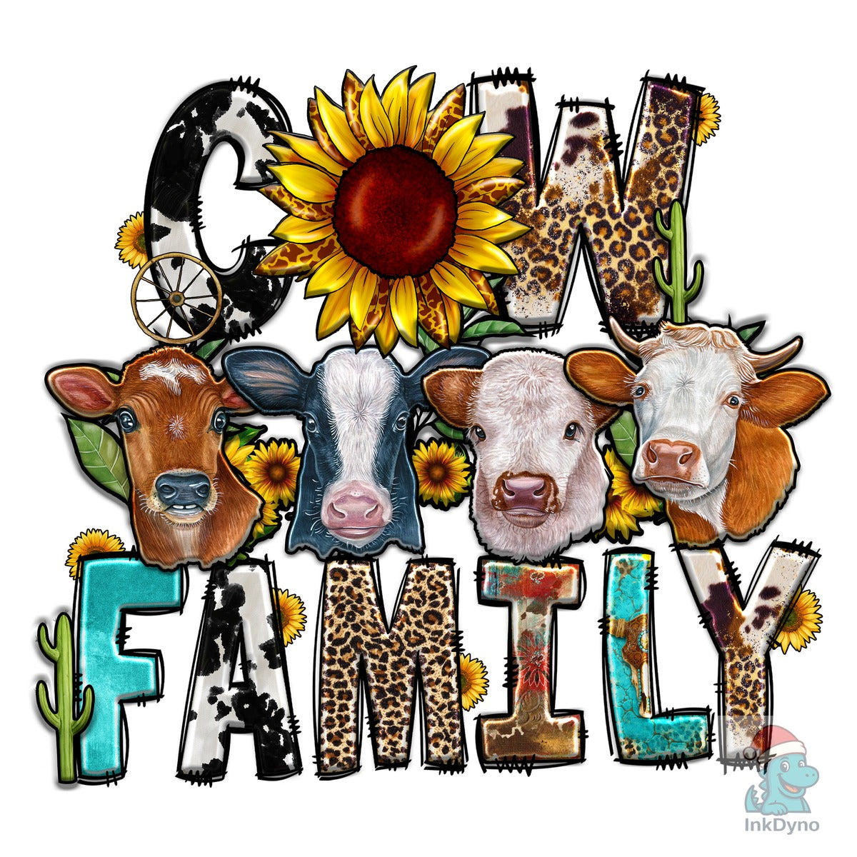 Cow Family Western Country
