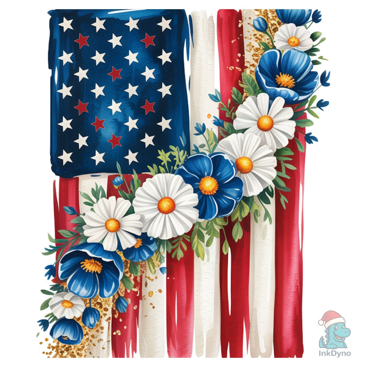 Floral American Flag Sublimation