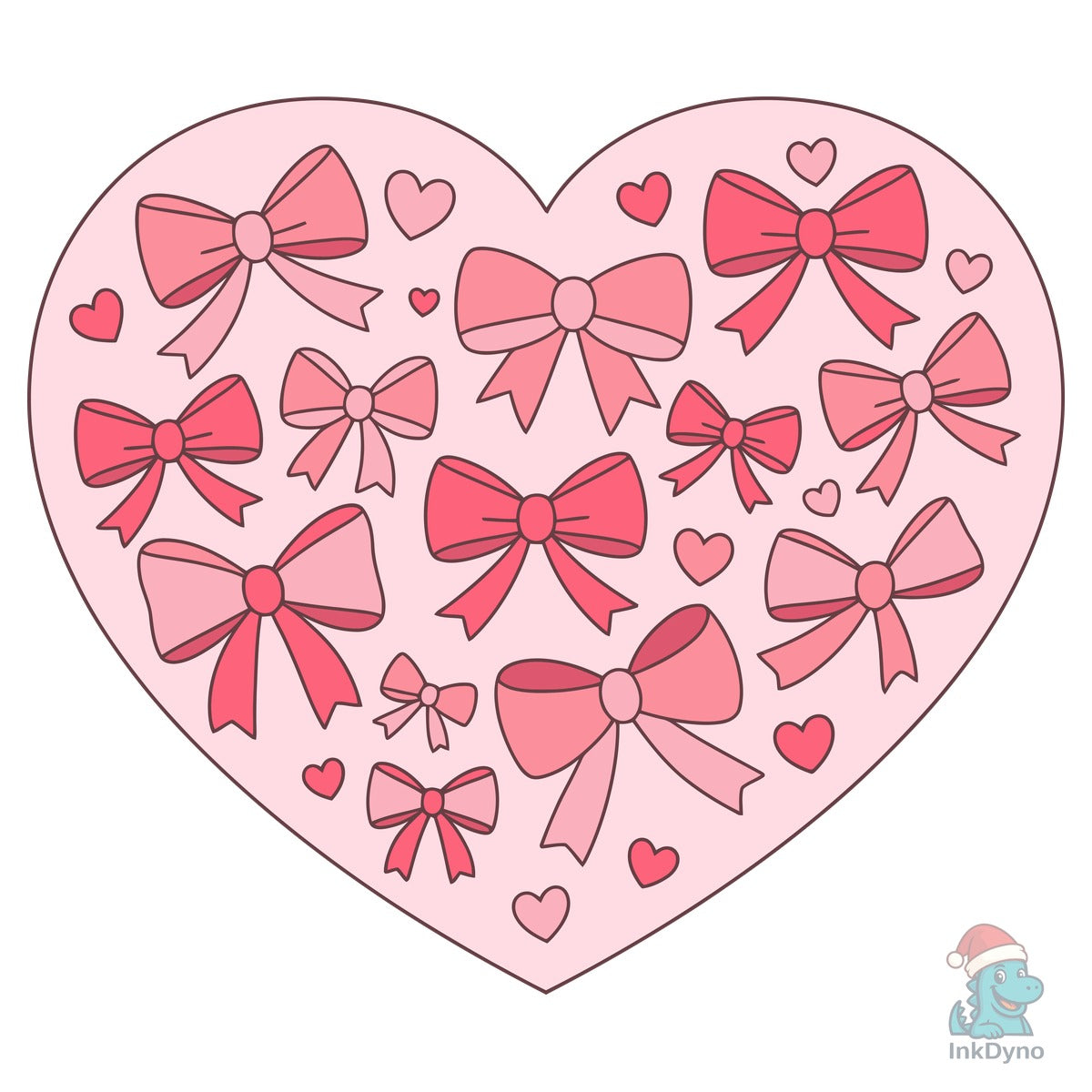 Heart Filled with Pink Bows and Love