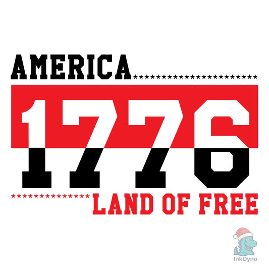 America 1776 Land of Free - DTF Transfer