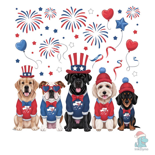 Patriotic 4th of July Dog Sublimation - DTF Transfer