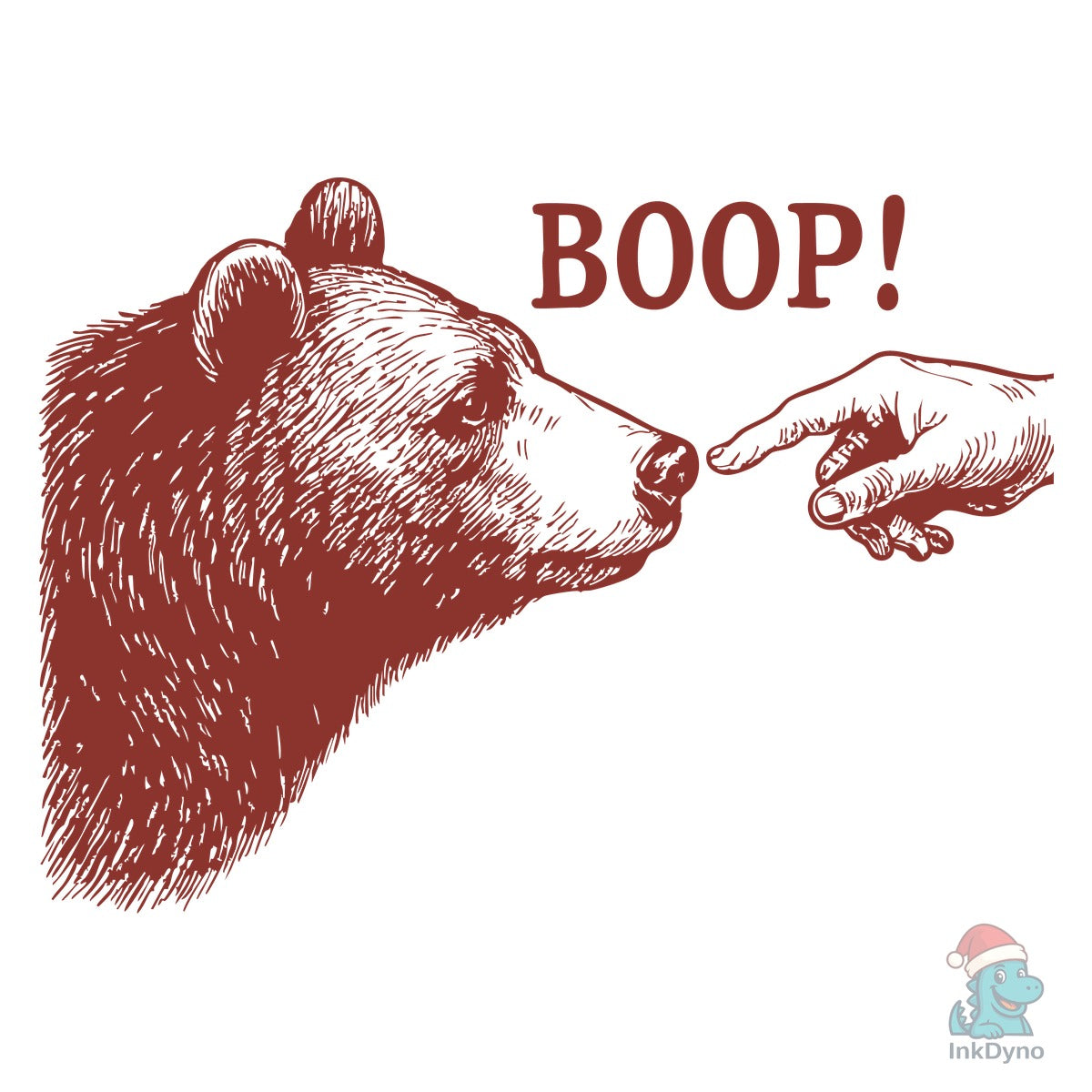 Boop! Bear Finger Touching Nose Retro