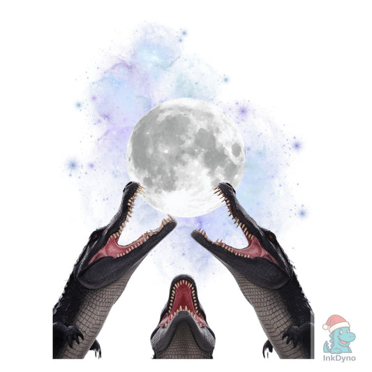 Alligator Moon Embrace T-Shirt Design - DTF Transfer