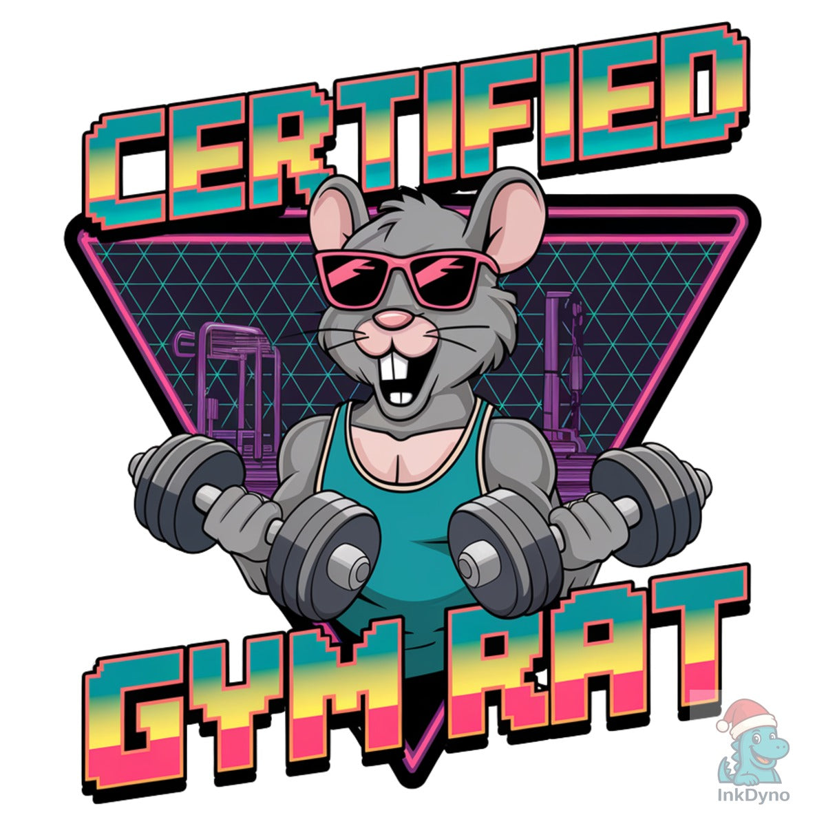 Certified Gym Rat Funny Vintage 90s