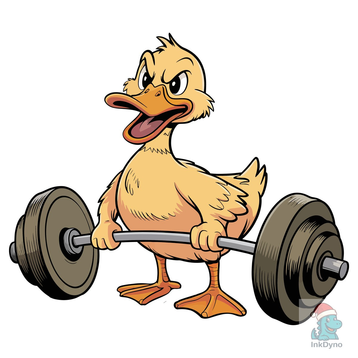 Funny Duck Workout T-shirt Design Vector