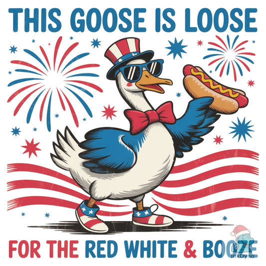 4th July Goose Red White Boozy - DTF Transfer