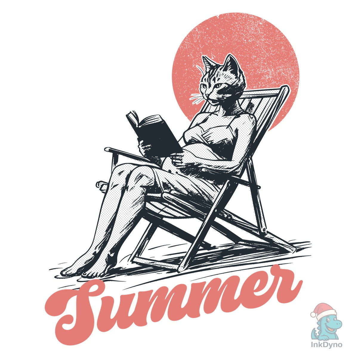 Retro Pregnant Girl Summer Cat Shirt