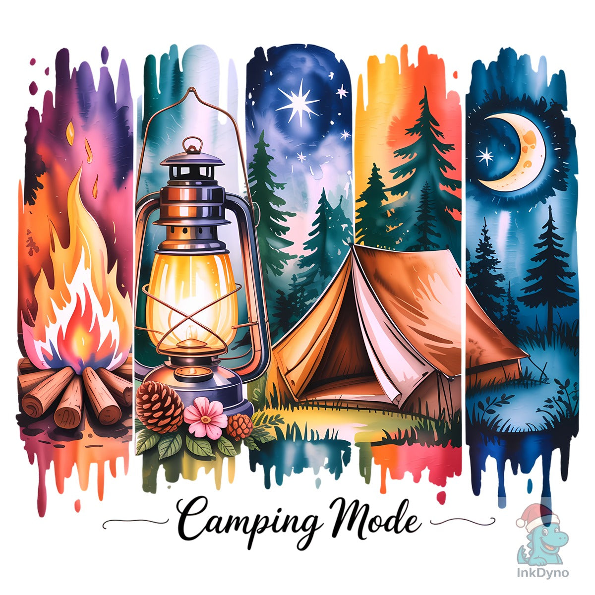Camping Brushstroke Design