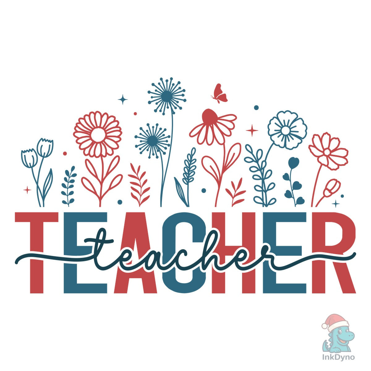 4th of July Teacher Floral Usa Flower