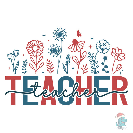 4th of July Teacher Floral Usa Flower - DTF Transfer
