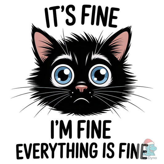 Funny Cat 'It's Fine' Meme - DTF Transfer