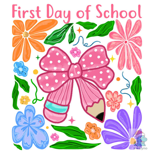 First Day of School Bow Pencil - DTF Transfer