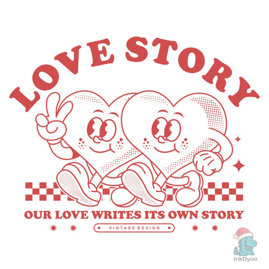 Retro Heart Cartoon Character Print - DTF Transfer
