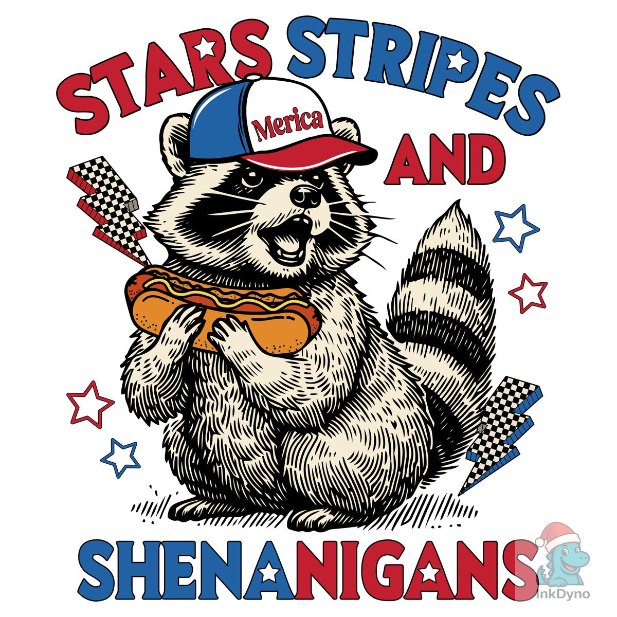 Funny 4th of July Raccoon Design
