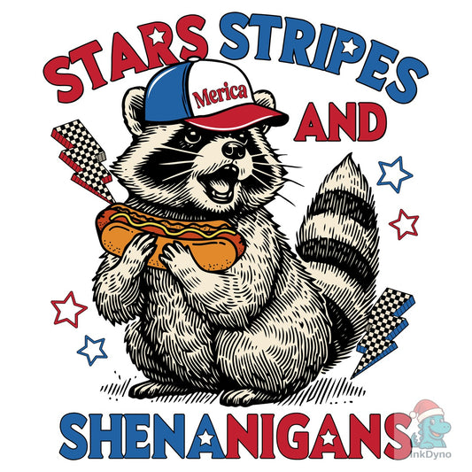 Funny 4th of July Raccoon Design - DTF Transfer