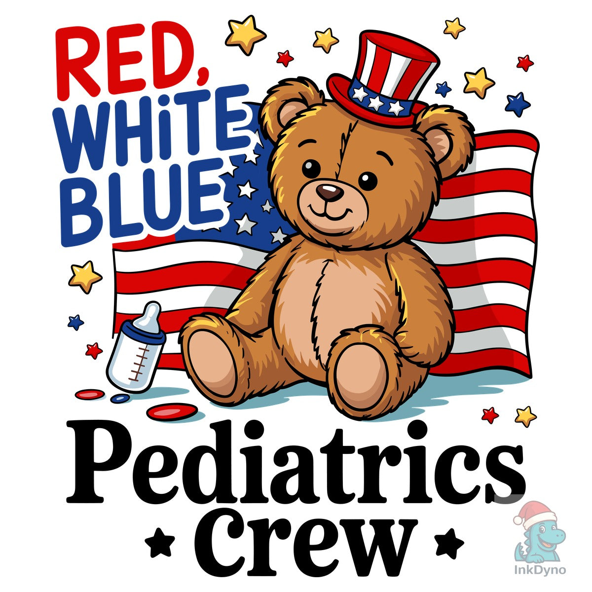 Red White Blue Pediatrics Crew Bear.