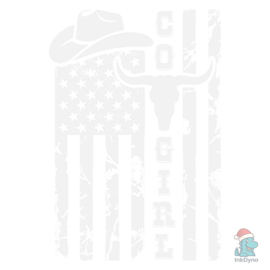 Cowgirl American Flag Design - DTF Transfer