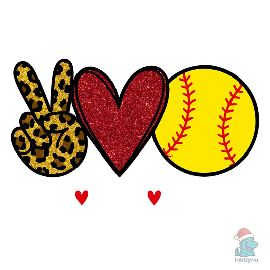 Peace Love Softball T-Shirt - DTF Transfer