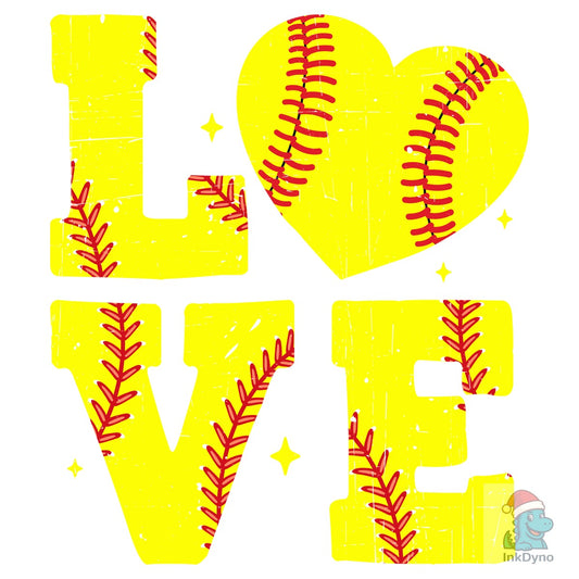 Softball Love Valentine T-Shirt - DTF Transfer