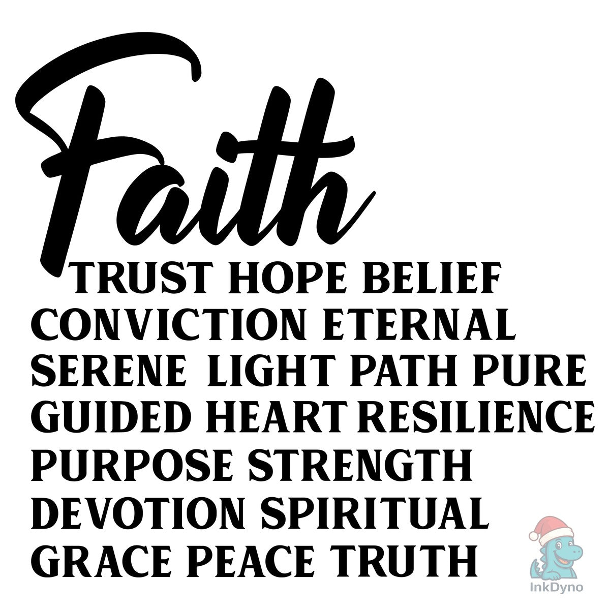 Faith Words Religious Christian