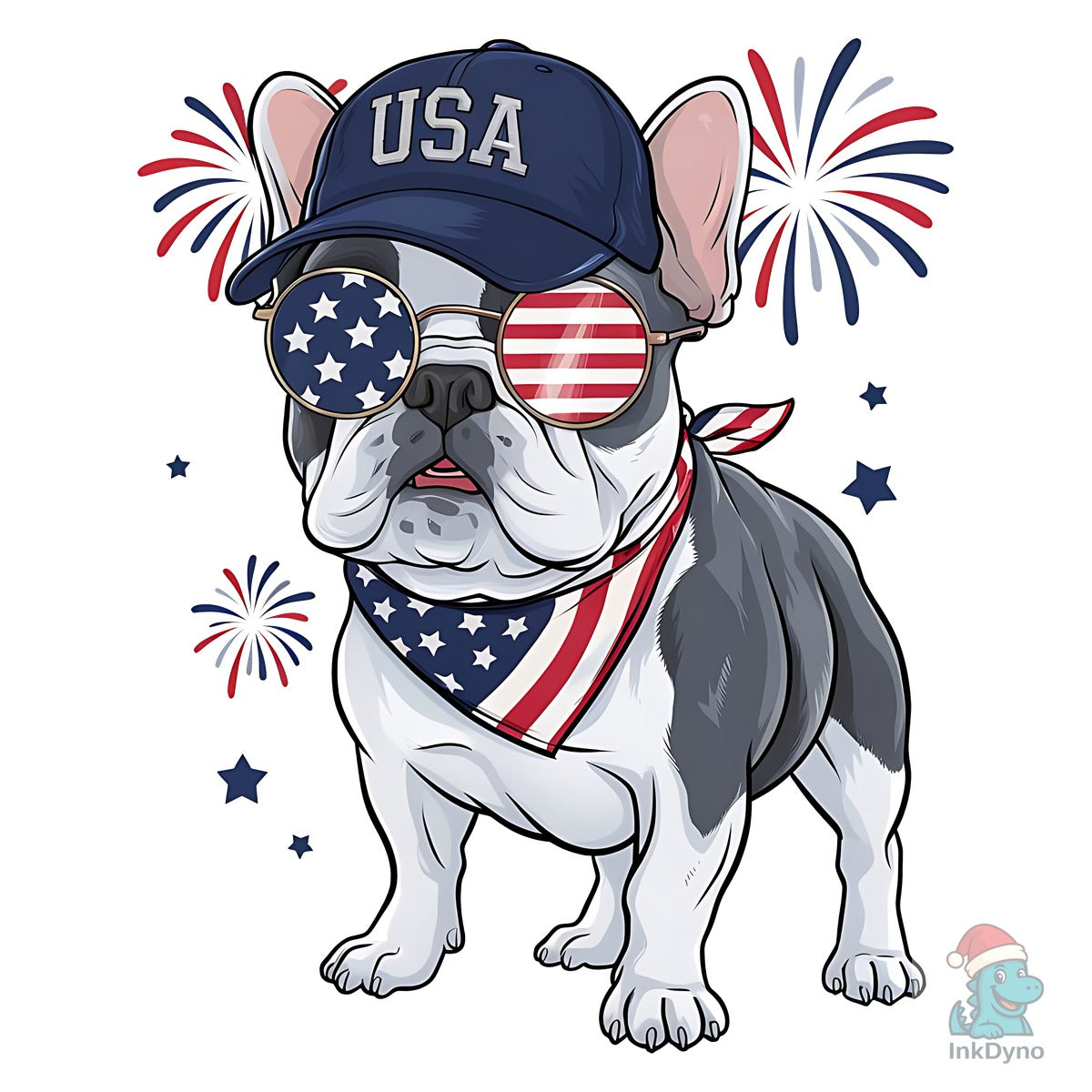 Patriotic Bulldog 4th of July Dog USA