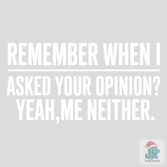 Funny Humor Shirt Your Opinion - DTF Transfer