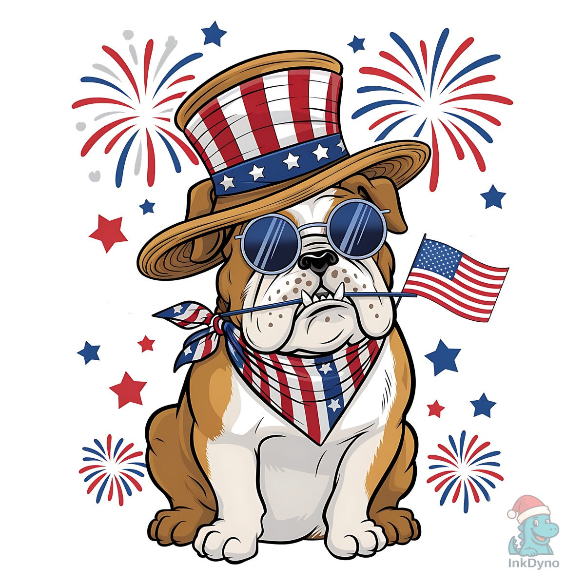 USA 4th of July Patriotic Dog Bulldog