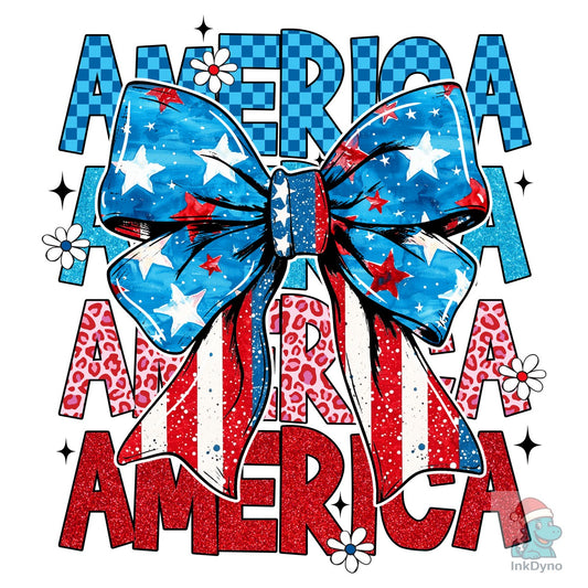 Preppy America Coquette Bow - DTF Transfer