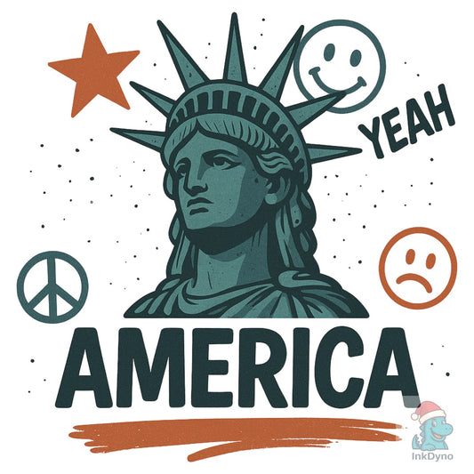 4th of July Statue of Liberty Flag - DTF Transfer
