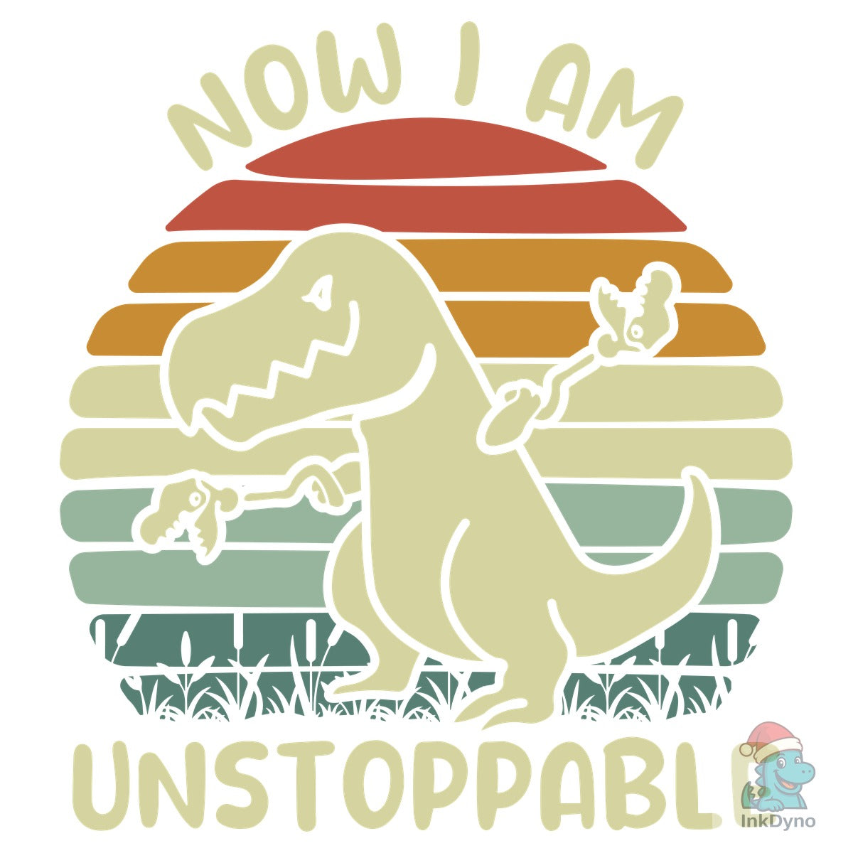 Retro Now I Am Unstoppable Funny T-Rex