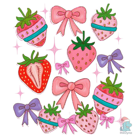 Boho Strawberry Coquette Bow Shirt - DTF Transfer