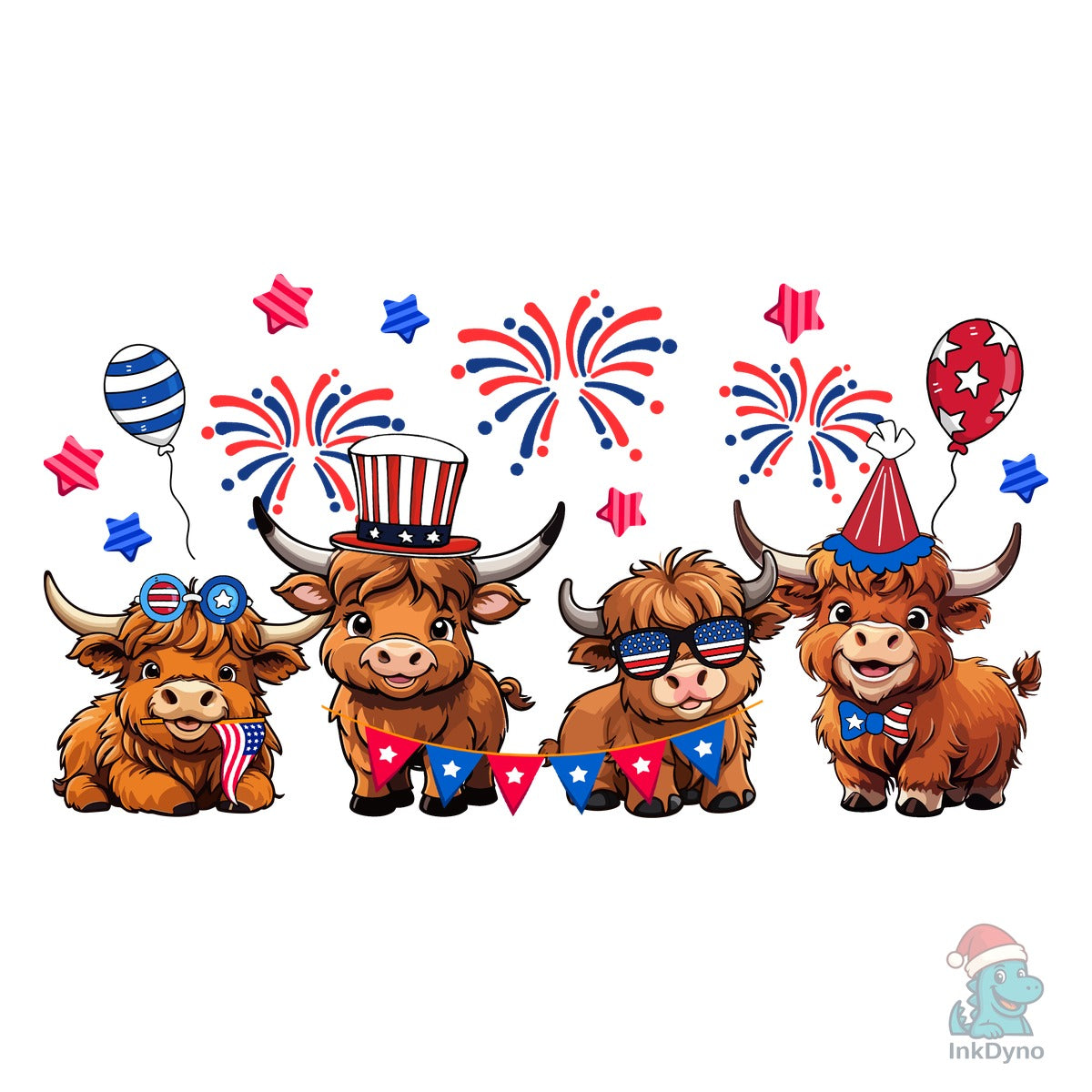 Patriotic Highland Cows