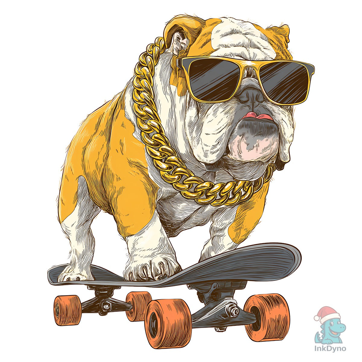 Cool Bulldog Skateboarder Graphics
