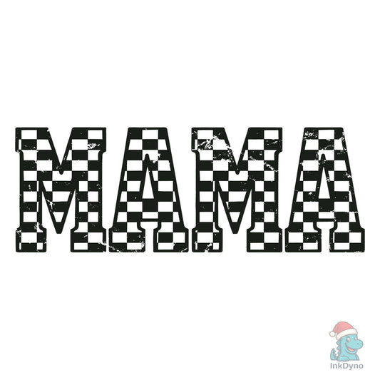 Checkerboard "MAMA" Grunge Typography De - DTF Transfer