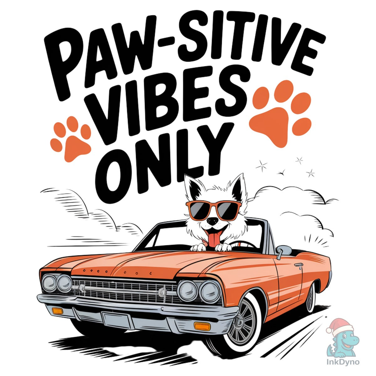 Paw-sitive Vibes Only Dog in Car T-Shirt