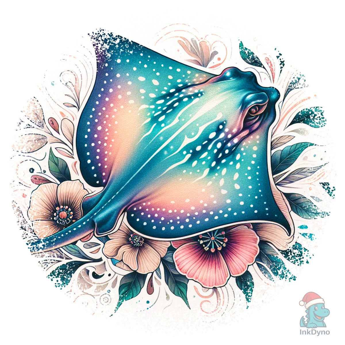 Stingray Tropical Round Tshirt