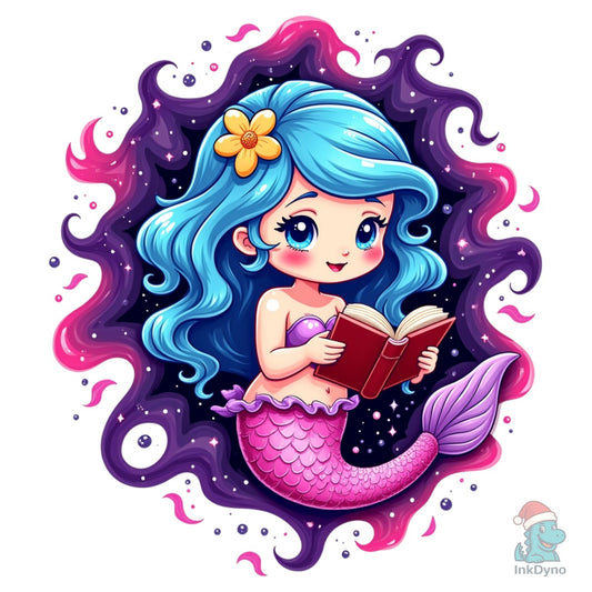 Retro 80s Neon Mermaid Design Art - DTF Transfer