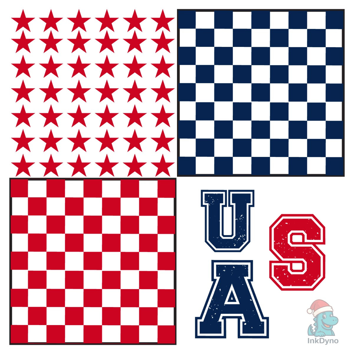 USA Checkerboard Patriotic Graphic
