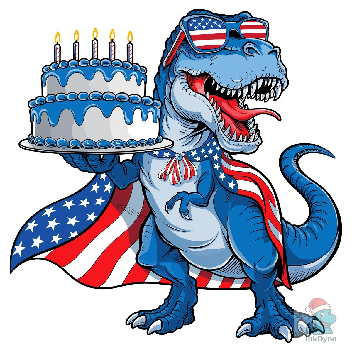 T-Rex Holding Birthday Cake Dinosaur USA