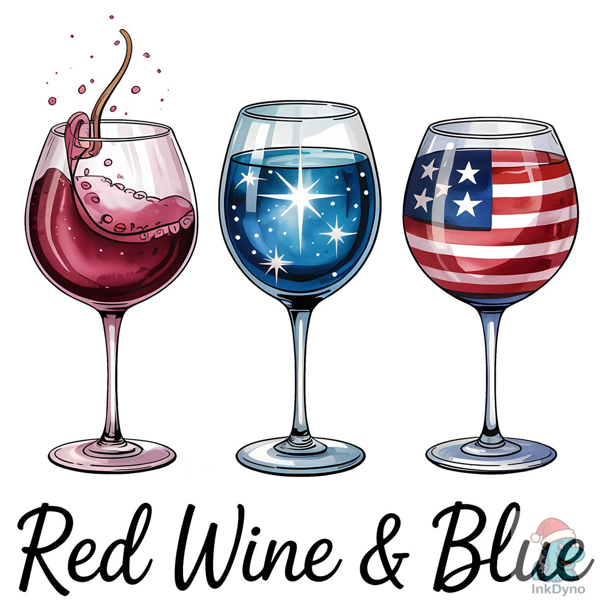 4th of July Wine Glass Trio