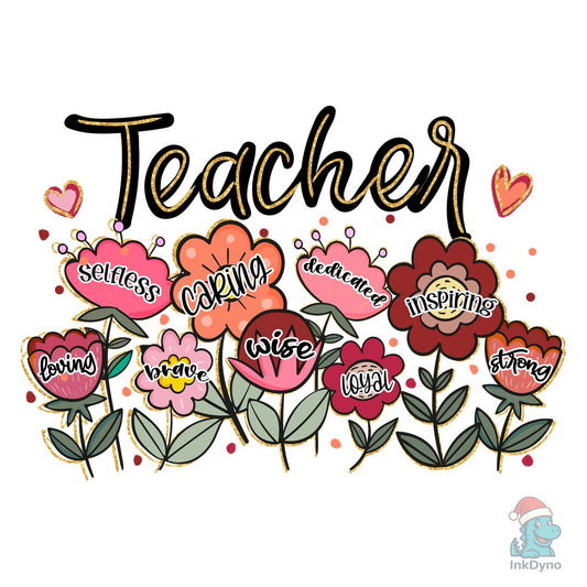 Floral Teacher Wildflower Teacher - DTF Transfer