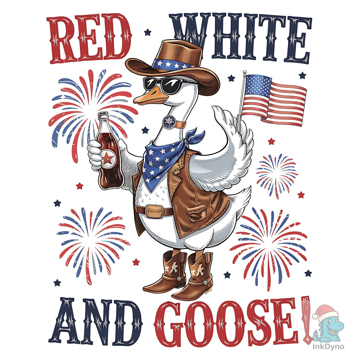 4th of July Goose Patriotic Cowboy