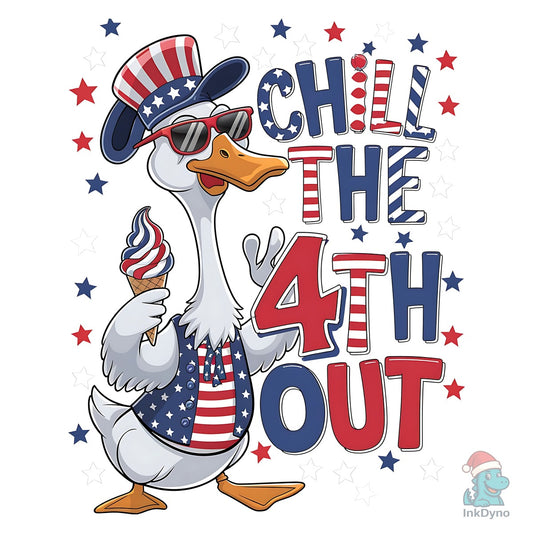 4th of July Patriotic Goose Chill the 4 - DTF Transfer
