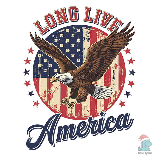 Patriotic 4th of July Long Live America - DTF Transfer