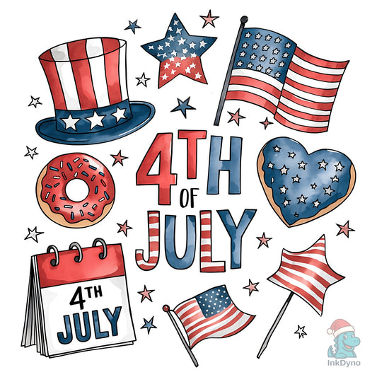 4th of July Patriotic American Flag - DTF Transfer